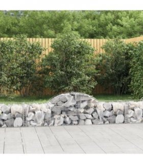 vidaXL Arched Gabion Baskets 14 pcs 200x50x40/60 cm Galvanised Iron
