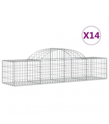 vidaXL Arched Gabion Baskets 14 pcs 200x50x40/60 cm Galvanised Iron