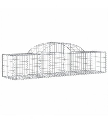 vidaXL Arched Gabion Baskets 15 pcs 200x50x40/60 cm Galvanised Iron