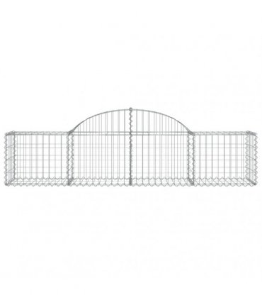 vidaXL Arched Gabion Baskets 15 pcs 200x50x40/60 cm Galvanised Iron