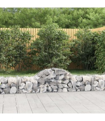 vidaXL Arched Gabion Baskets 18 pcs 200x50x40/60 cm Galvanised Iron