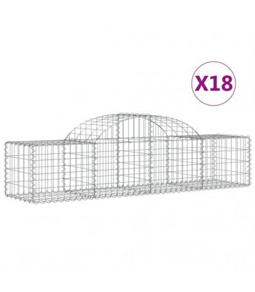 vidaXL Arched Gabion Baskets 18 pcs 200x50x40/60 cm Galvanised Iron