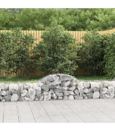 vidaXL Arched Gabion Baskets 20 pcs 200x50x40/60 cm Galvanised Iron