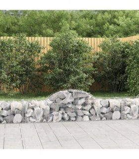 vidaXL Arched Gabion Baskets 25 pcs 200x50x40/60 cm Galvanised Iron