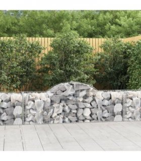vidaXL Arched Gabion Baskets 14 pcs 200x50x60/80 cm Galvanised Iron