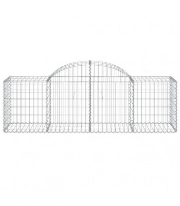 vidaXL Arched Gabion Baskets 25 pcs 200x50x60/80 cm Galvanised Iron