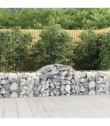 vidaXL Arched Gabion Baskets 40 pcs 200x50x60/80 cm Galvanised Iron