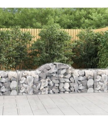 vidaXL Arched Gabion Baskets 50 pcs 200x50x60/80 cm Galvanised Iron