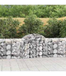 vidaXL Arched Gabion Baskets 25 pcs 200x50x80/100 cm Galvanised Iron