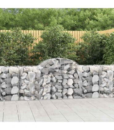 vidaXL Arched Gabion Baskets 25 pcs 200x50x80/100 cm Galvanised Iron