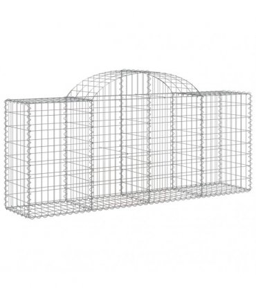vidaXL Arched Gabion Baskets 25 pcs 200x50x80/100 cm Galvanised Iron
