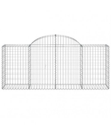 vidaXL Arched Gabion Baskets 25 pcs 200x50x80/100 cm Galvanised Iron
