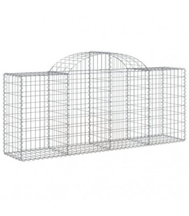 vidaXL Arched Gabion Baskets 30 pcs 200x50x80/100 cm Galvanised Iron