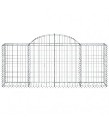 vidaXL Arched Gabion Baskets 30 pcs 200x50x80/100 cm Galvanised Iron