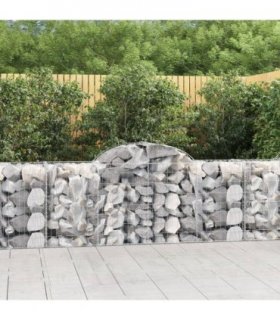 vidaXL Arched Gabion Baskets 40 pcs 200x50x80/100 cm Galvanised Iron