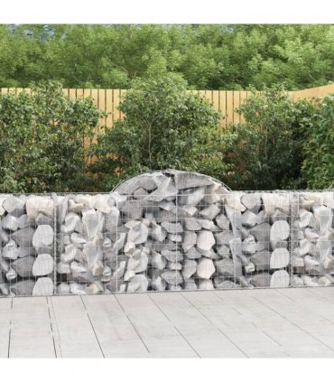 vidaXL Arched Gabion Baskets 40 pcs 200x50x80/100 cm Galvanised Iron
