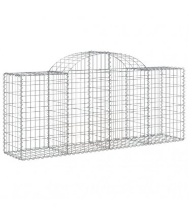 vidaXL Arched Gabion Baskets 40 pcs 200x50x80/100 cm Galvanised Iron
