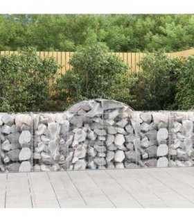 vidaXL Arched Gabion Baskets 50 pcs 200x50x80/100 cm Galvanised Iron