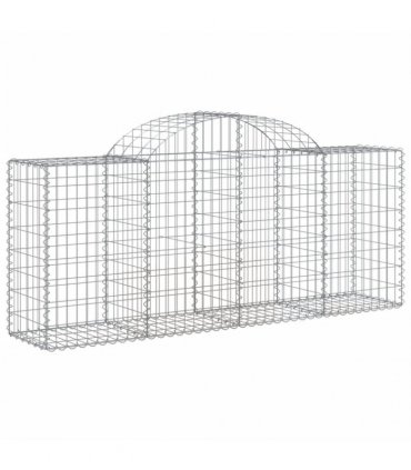 vidaXL Arched Gabion Baskets 50 pcs 200x50x80/100 cm Galvanised Iron