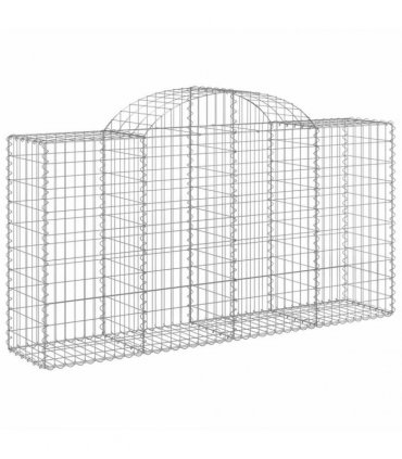 vidaXL Arched Gabion Baskets 18 pcs 200x50x100/120 cm Galvanised Iron