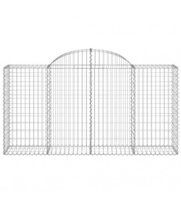 vidaXL Arched Gabion Baskets 18 pcs 200x50x100/120 cm Galvanised Iron
