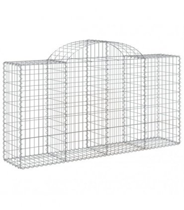 vidaXL Arched Gabion Baskets 20 pcs 200x50x100/120 cm Galvanised Iron