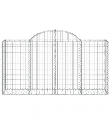 vidaXL Arched Gabion Baskets 20 pcs 200x50x100/120 cm Galvanised Iron