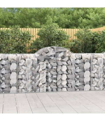 vidaXL Arched Gabion Baskets 30 pcs 200x50x100/120 cm Galvanised Iron