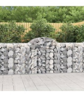 vidaXL Arched Gabion Baskets 40 pcs 200x50x100/120 cm Galvanised Iron