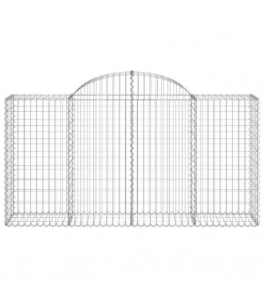 vidaXL Arched Gabion Baskets 40 pcs 200x50x100/120 cm Galvanised Iron