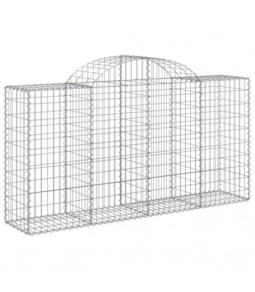 vidaXL Arched Gabion Baskets 50 pcs 200x50x100/120 cm Galvanised Iron