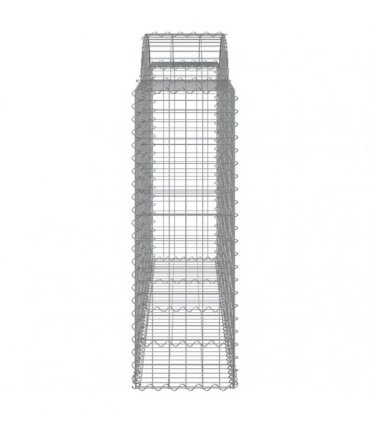 vidaXL Arched Gabion Baskets 9 pcs 200x50x120/140 cm Galvanised Iron