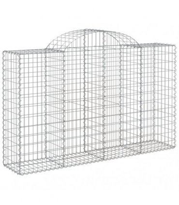 vidaXL Arched Gabion Baskets 10 pcs 200x50x120/140 cm Galvanised Iron