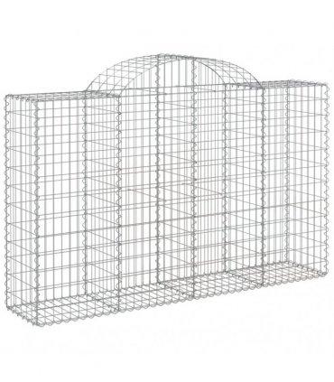 vidaXL Arched Gabion Baskets 11 pcs 200x50x120/140 cm Galvanised Iron