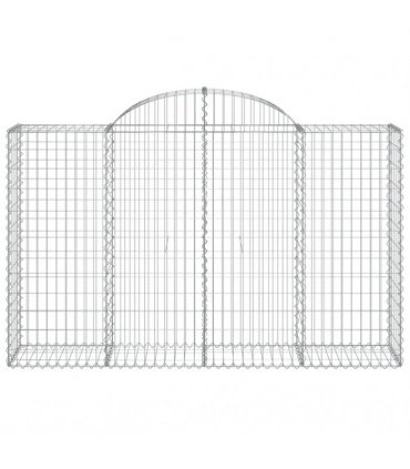 vidaXL Arched Gabion Baskets 11 pcs 200x50x120/140 cm Galvanised Iron