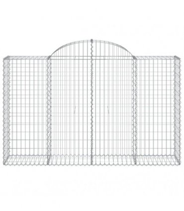 vidaXL Arched Gabion Baskets 14 pcs 200x50x120/140 cm Galvanised Iron