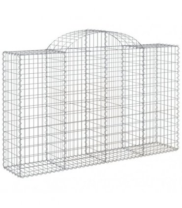vidaXL Arched Gabion Baskets 20 pcs 200x50x120/140 cm Galvanised Iron