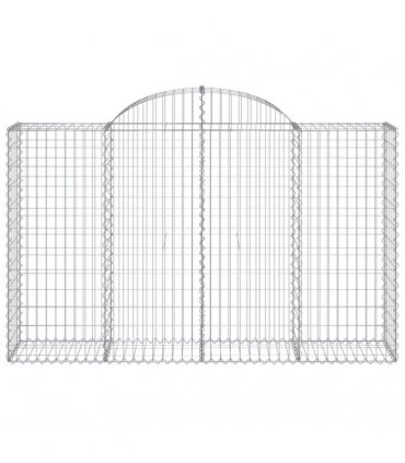 vidaXL Arched Gabion Baskets 20 pcs 200x50x120/140 cm Galvanised Iron