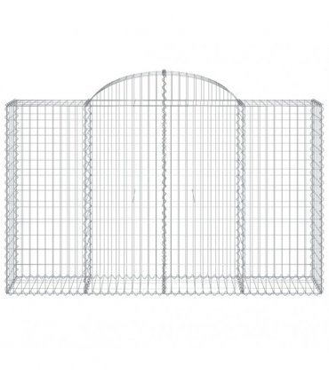 vidaXL Arched Gabion Baskets 30 pcs 200x50x120/140 cm Galvanised Iron