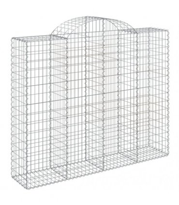 vidaXL Arched Gabion Baskets 2 pcs 200x50x160/180 cm Galvanised Iron