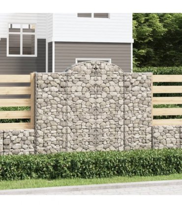 vidaXL Arched Gabion Baskets 4 pcs 200x50x160/180 cm Galvanised Iron