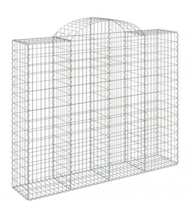 vidaXL Arched Gabion Baskets 5 pcs 200x50x160/180 cm Galvanised Iron