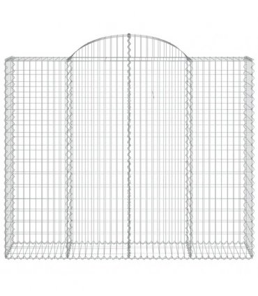vidaXL Arched Gabion Baskets 5 pcs 200x50x160/180 cm Galvanised Iron