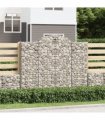 vidaXL Arched Gabion Baskets 7 pcs 200x50x160/180 cm Galvanised Iron
