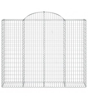 vidaXL Arched Gabion Baskets 7 pcs 200x50x160/180 cm Galvanised Iron