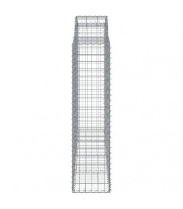 vidaXL Arched Gabion Baskets 7 pcs 200x50x160/180 cm Galvanised Iron