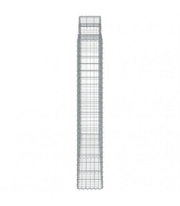 vidaXL Arched Gabion Baskets 2 pcs 200x50x180/200 cm Galvanised Iron
