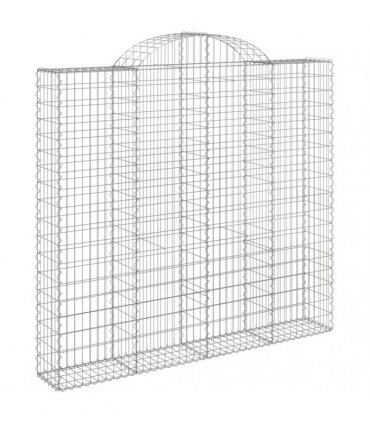 vidaXL Arched Gabion Baskets 3 pcs 200x50x180/200 cm Galvanised Iron