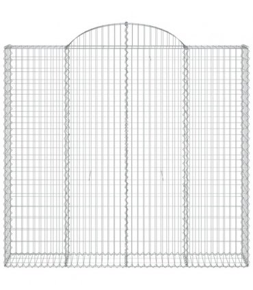vidaXL Arched Gabion Baskets 3 pcs 200x50x180/200 cm Galvanised Iron