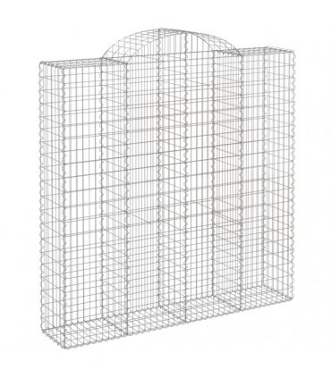 vidaXL Arched Gabion Baskets 2 pcs 200x50x200/220 cm Galvanised Iron